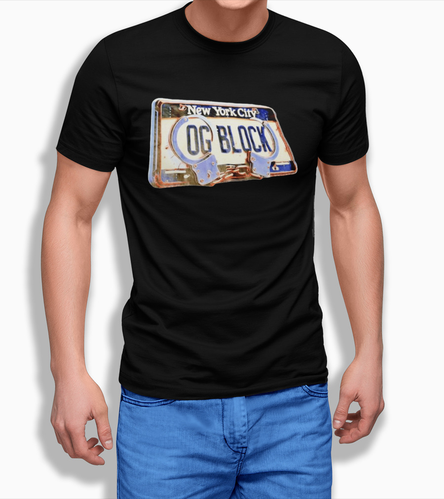 New York City OG Block License Plate Handcuffs T-Shirt