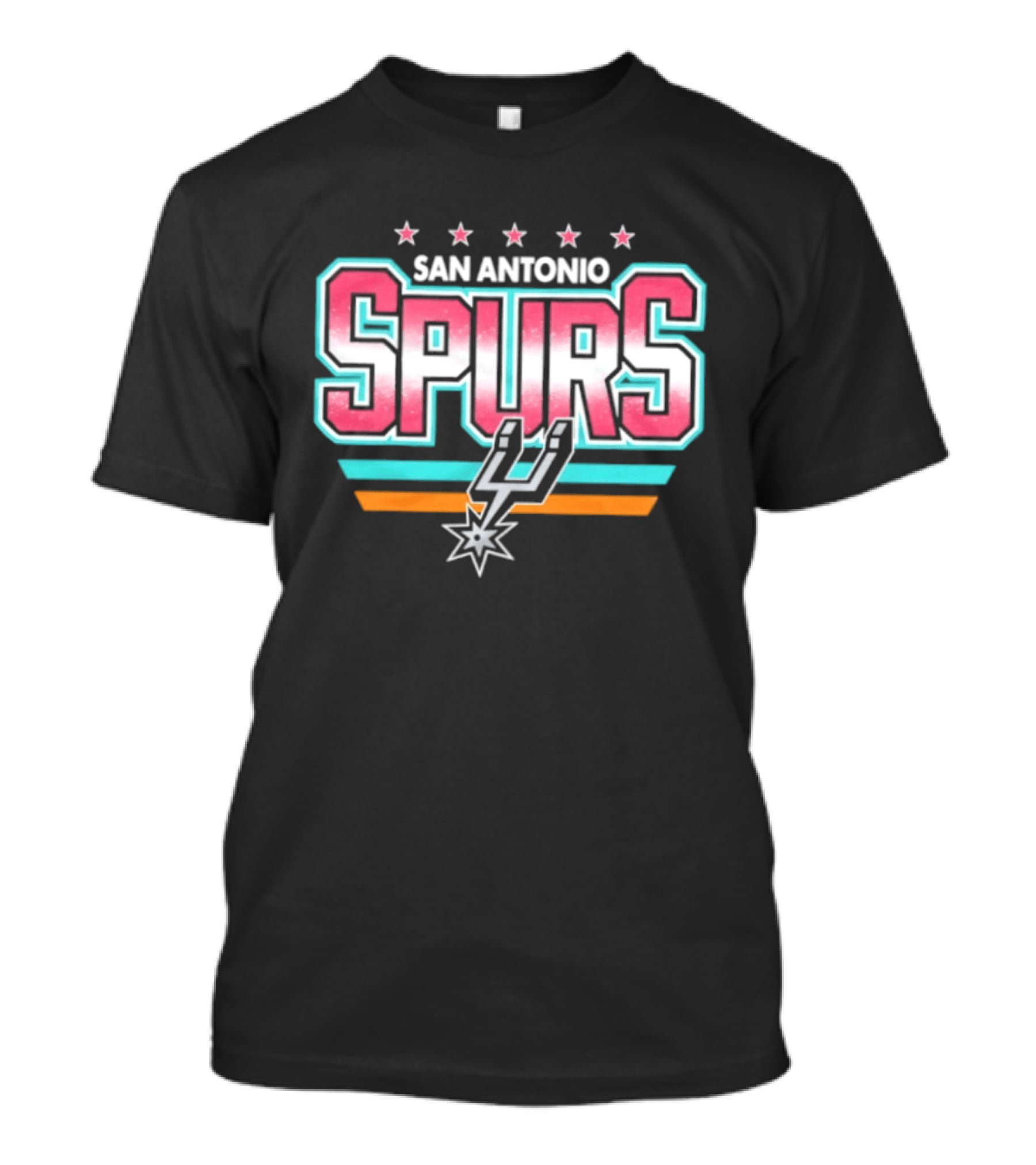 San Antonio Spurs Stars And Stripes Retro Logo With Pastel T-Shirt