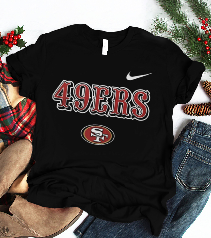 San Francisco 49ers Skeleton Blue Collar American Proud Mechanic Nike 49ers T-Shirt