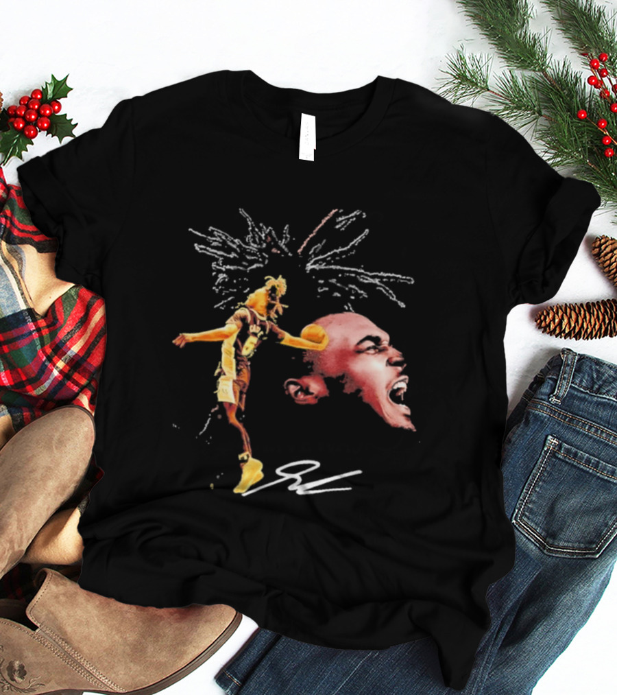 Stephon Castle San Antonio Spurs Basketball Dynamic Player Action And Iconic Expression T-Shirt