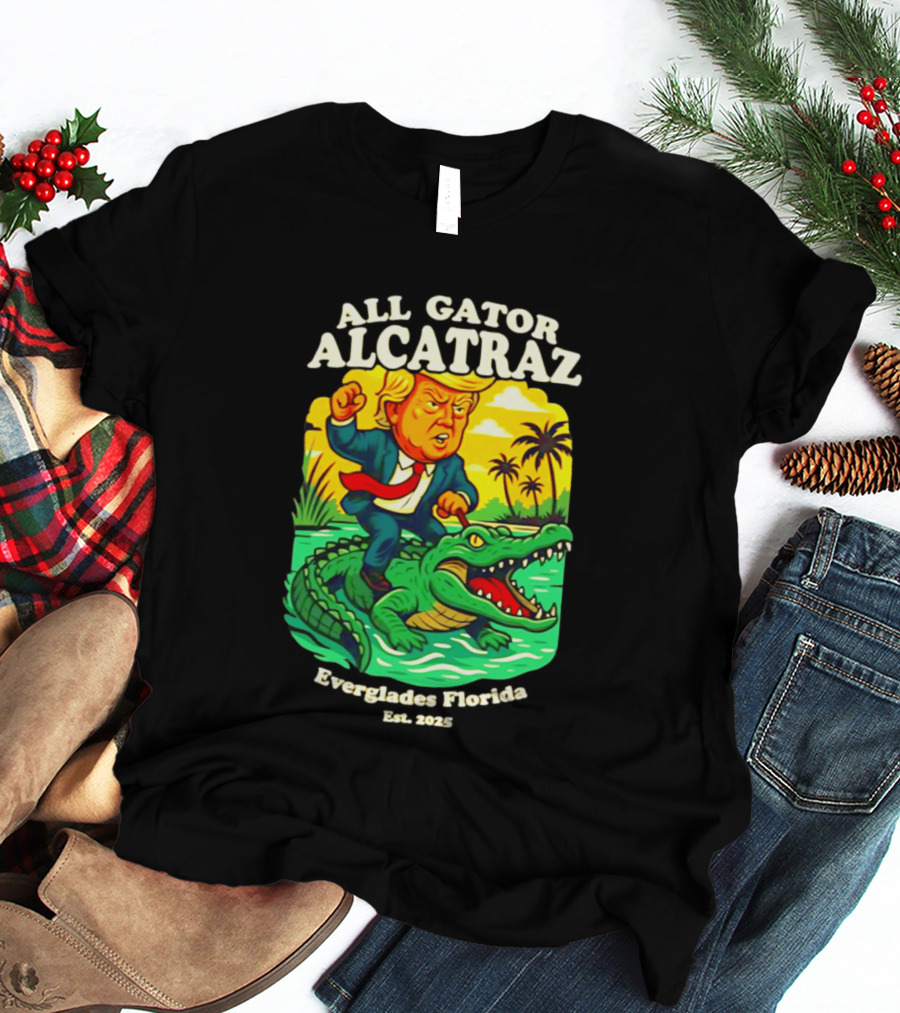 All Gator Alcatraz Everglades Florida Est 2025 T-Shirt