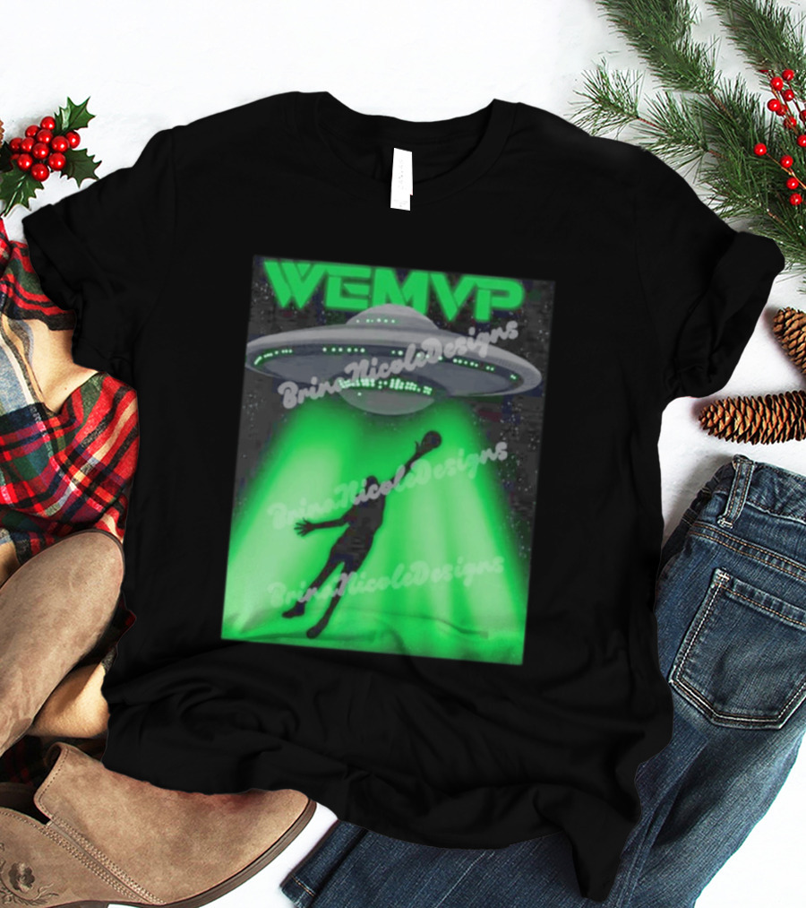 WEMVP Victor Wembanyama UFO Alien Abduction Basketball Player T-Shirt