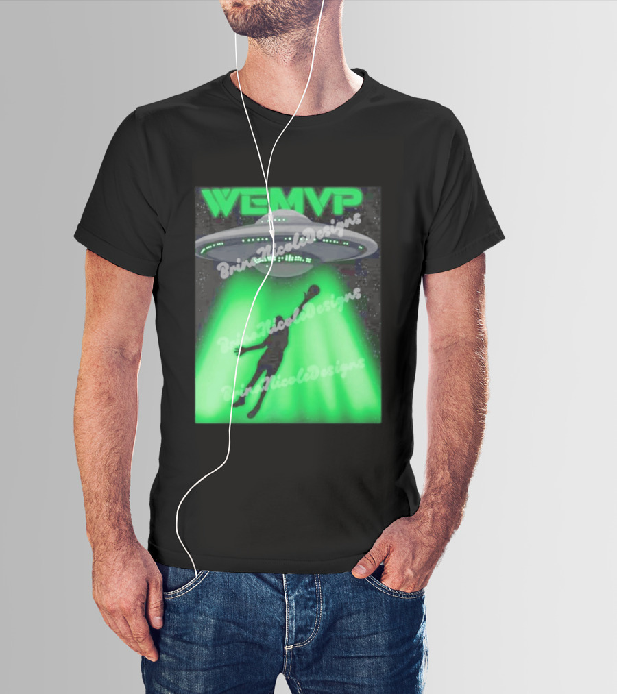 WEMVP Victor Wembanyama UFO Alien Abduction Basketball Player T-Shirt
