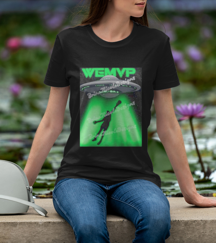 WEMVP Victor Wembanyama UFO Alien Abduction Basketball Player T-Shirt