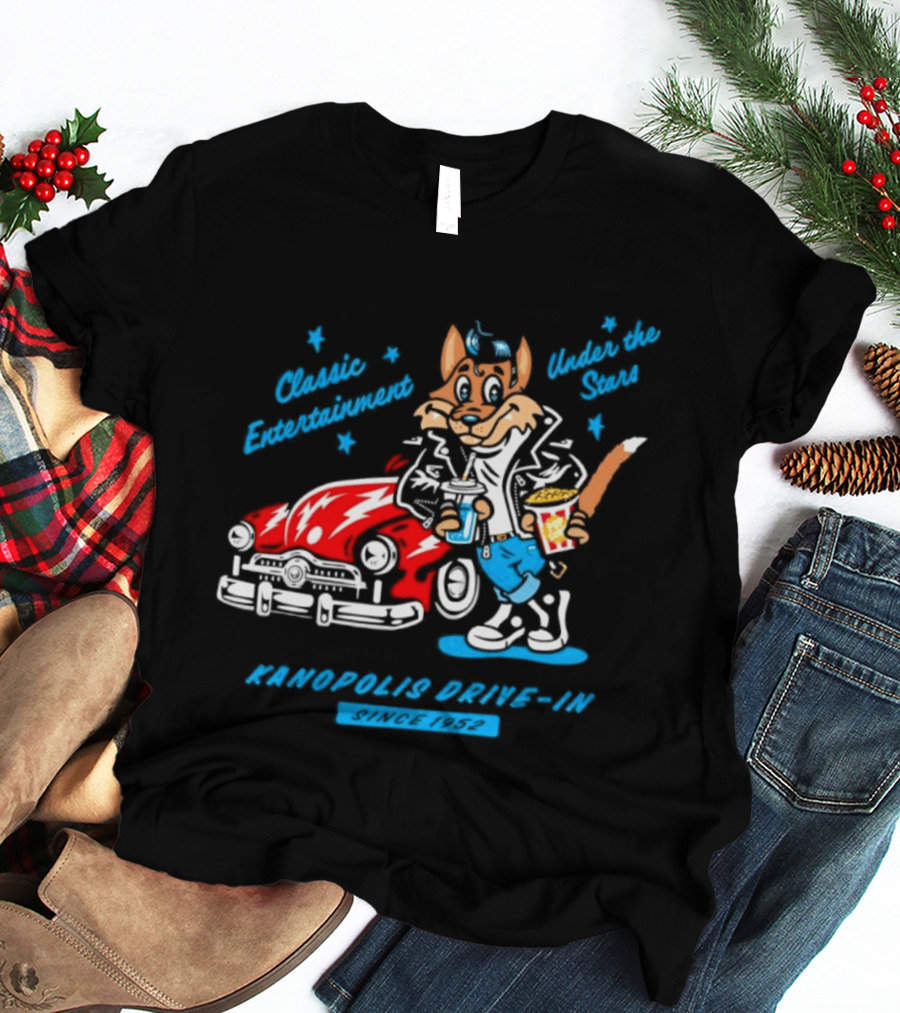 Kanopolis Drive In Wolf Classic Entertainment Under The Stars Since 1952 T-Shirt