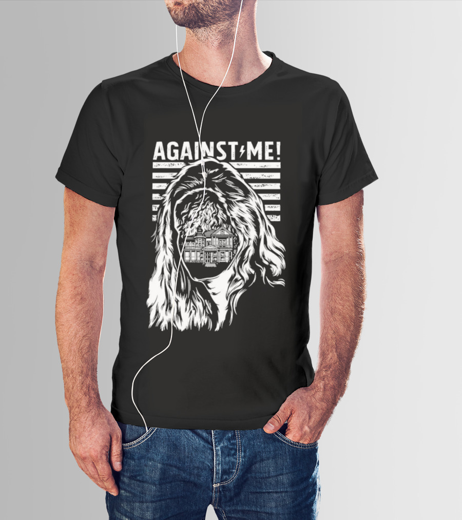 Against Me Punk Rock Gorilla Silhouette Stripes T-Shirt