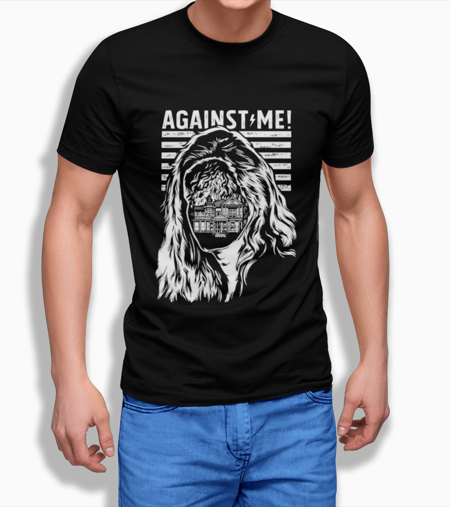 Against Me Punk Rock Gorilla Silhouette Stripes T-Shirt