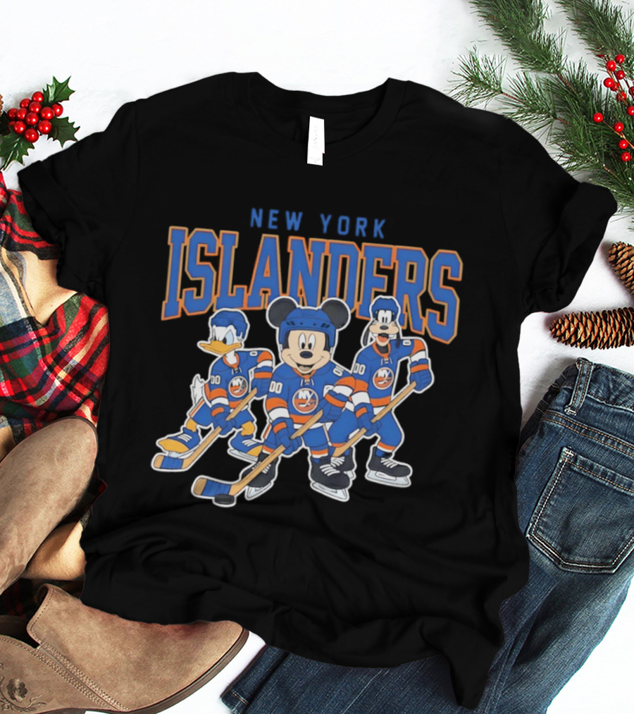 New York Islanders NHL Hockey 2026 Disney Mickey Donald Goofy T-Shirt