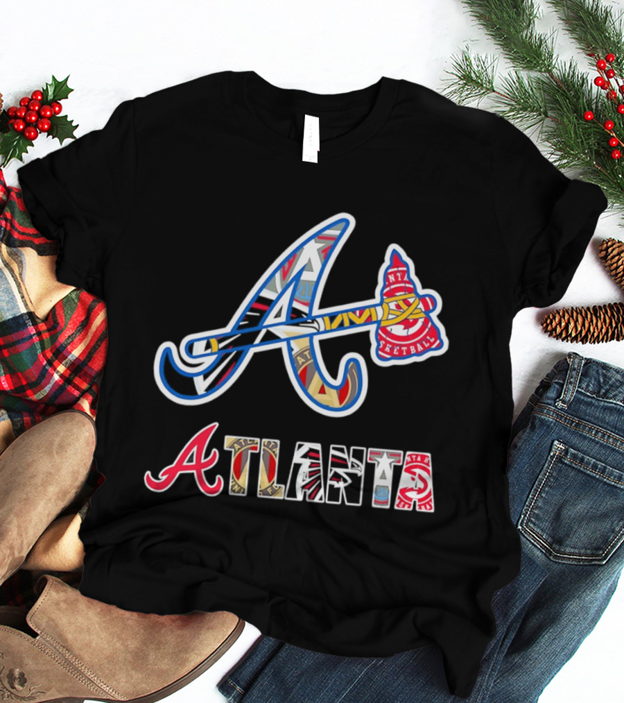 ATL Braves Falcons Hawks United Atlanta Major Sports Team Mashup T-Shirt