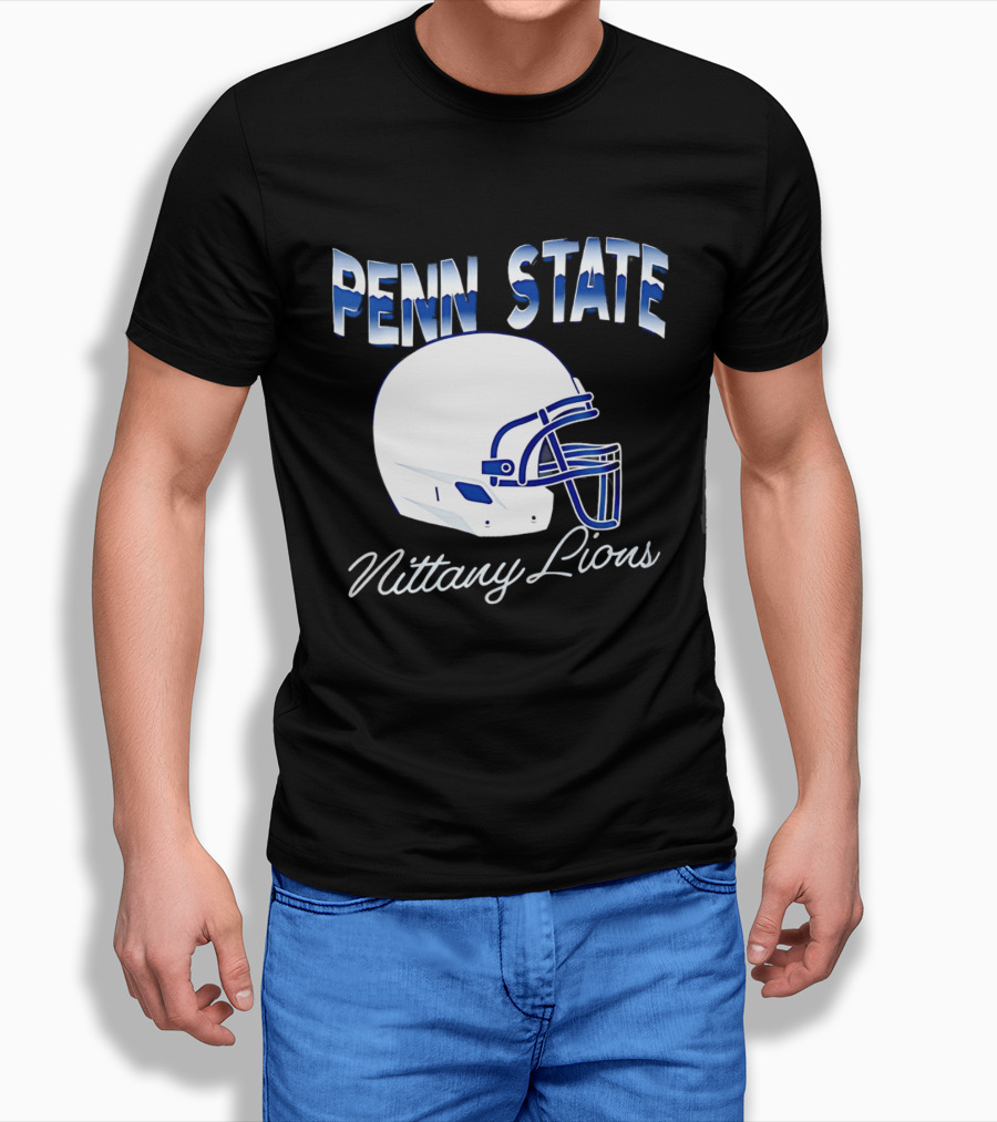 Penn State Nittany Lions Air Brush Helmet Dyme Lyfe Mens T-Shirt