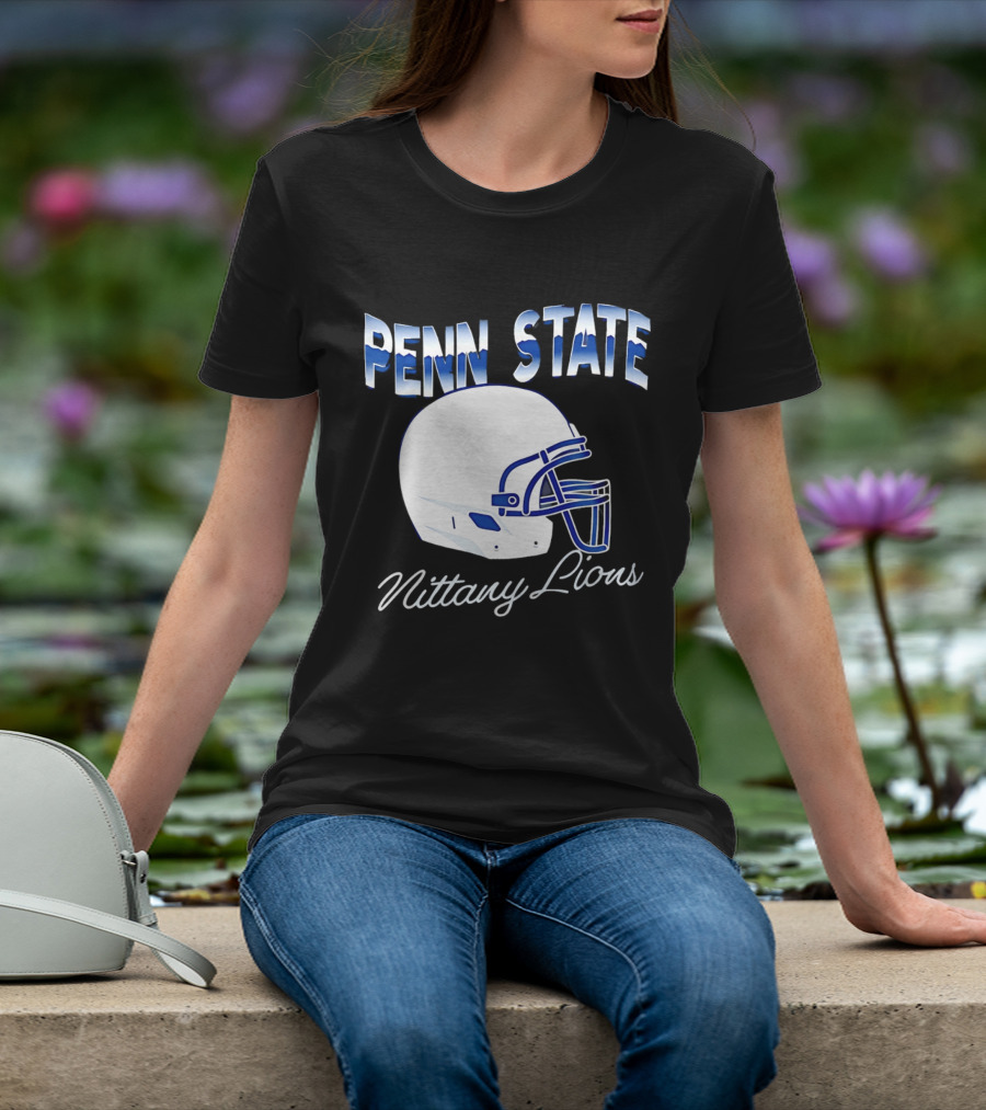 Penn State Nittany Lions Air Brush Helmet Dyme Lyfe Mens T-Shirt