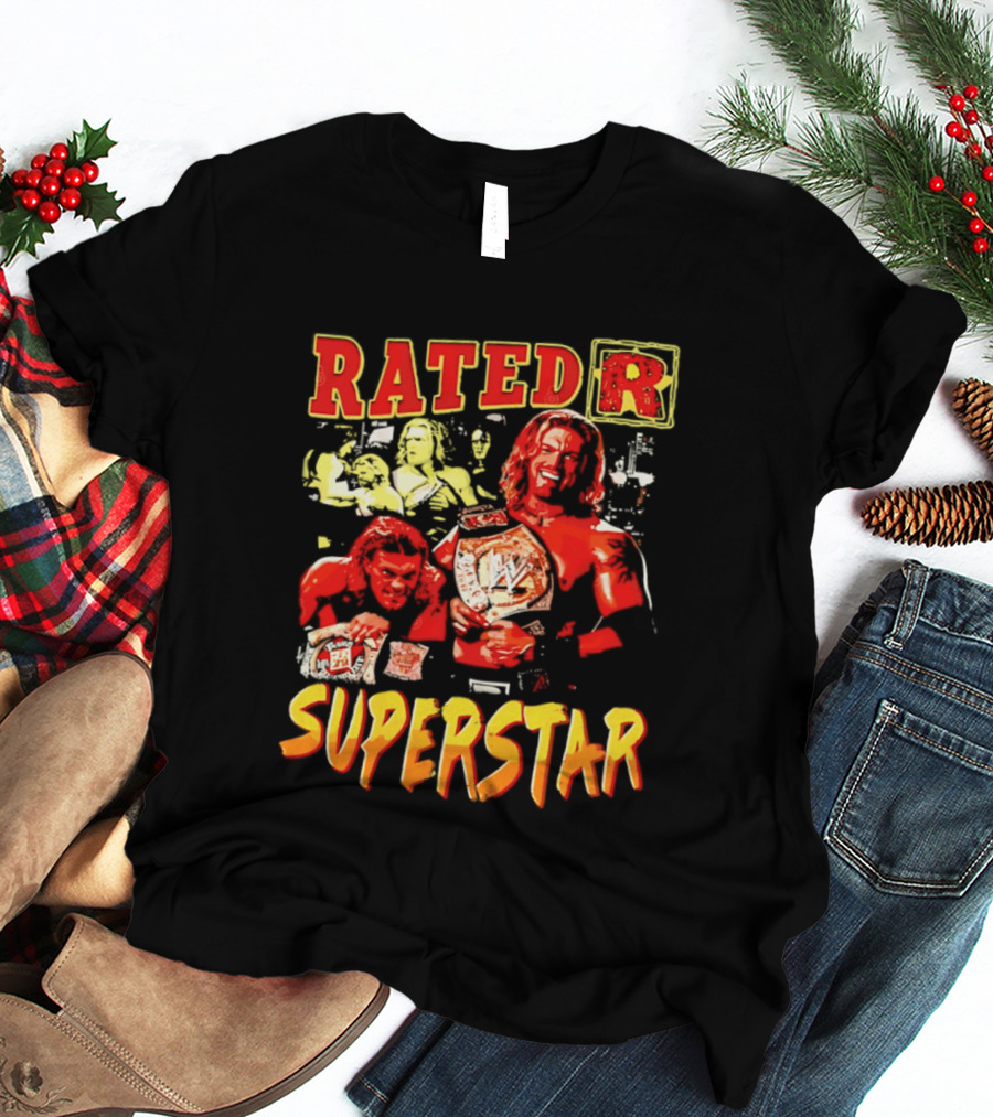 Rated R Superstar WWE Champion Edge Title Belt Wrestler T-Shirt