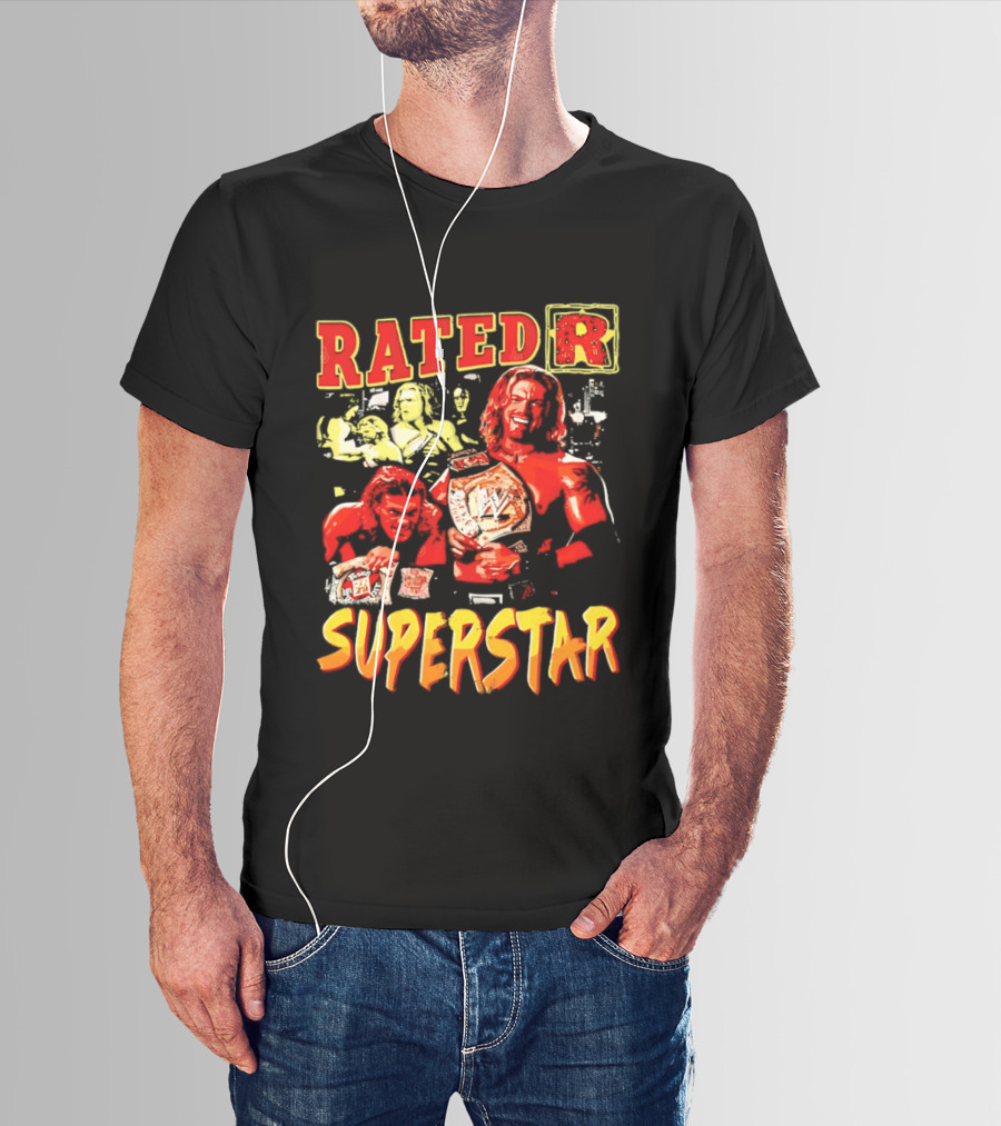 Rated R Superstar WWE Champion Edge Title Belt Wrestler T-Shirt