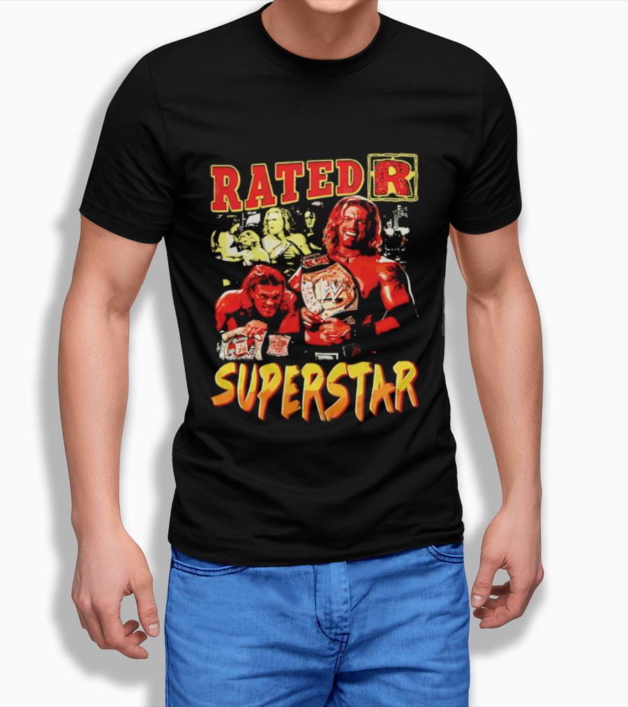 Rated R Superstar WWE Champion Edge Title Belt Wrestler T-Shirt
