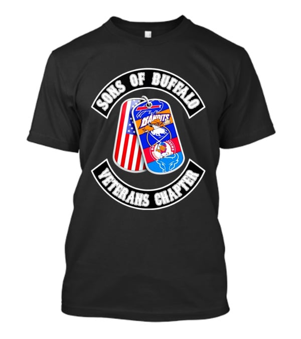 Sons Of Buffalo Veterans Chapter Dog Tags Bills Bandits Sabres Bisons Bulls T-Shirt