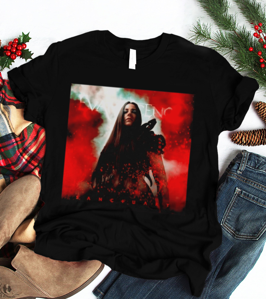 Evanescence Sanctuary Red Atmospheric Album Cover T-Shirt