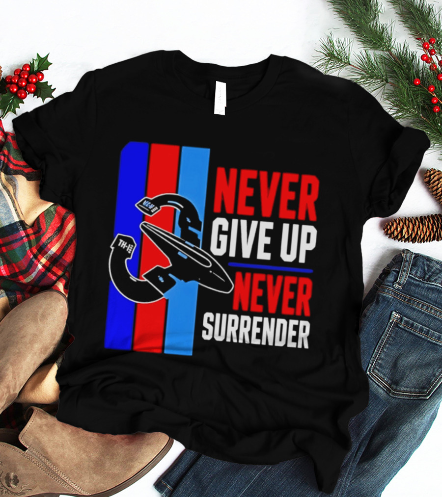 Galaxy Quest Never Give Up Never Surrender NSEA Protector Starship T-Shirt