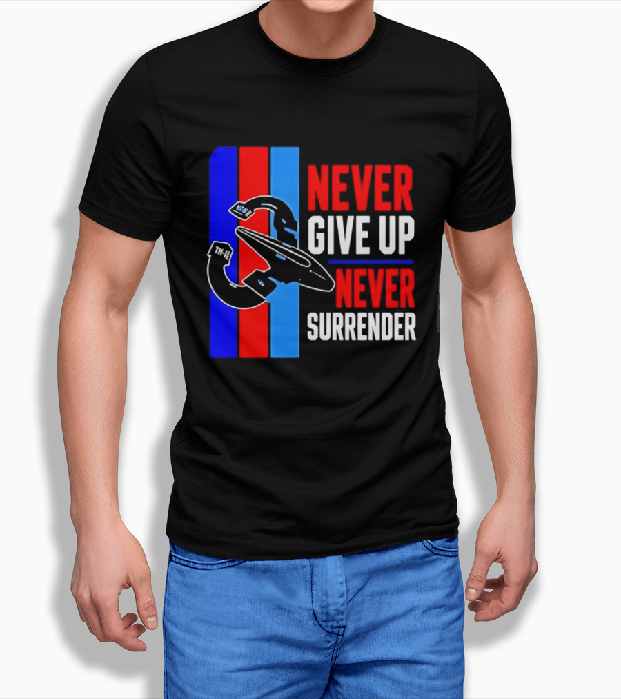 Galaxy Quest Never Give Up Never Surrender NSEA Protector Starship T-Shirt