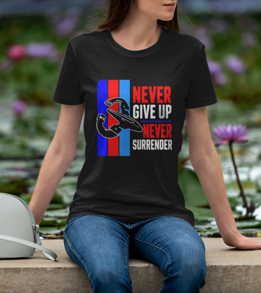 Galaxy Quest Never Give Up Never Surrender NSEA Protector Starship T-Shirt
