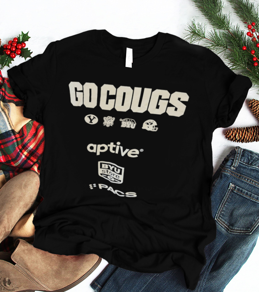 Go Cougs BYU Aptive PACS Sports Branding University T-Shirt