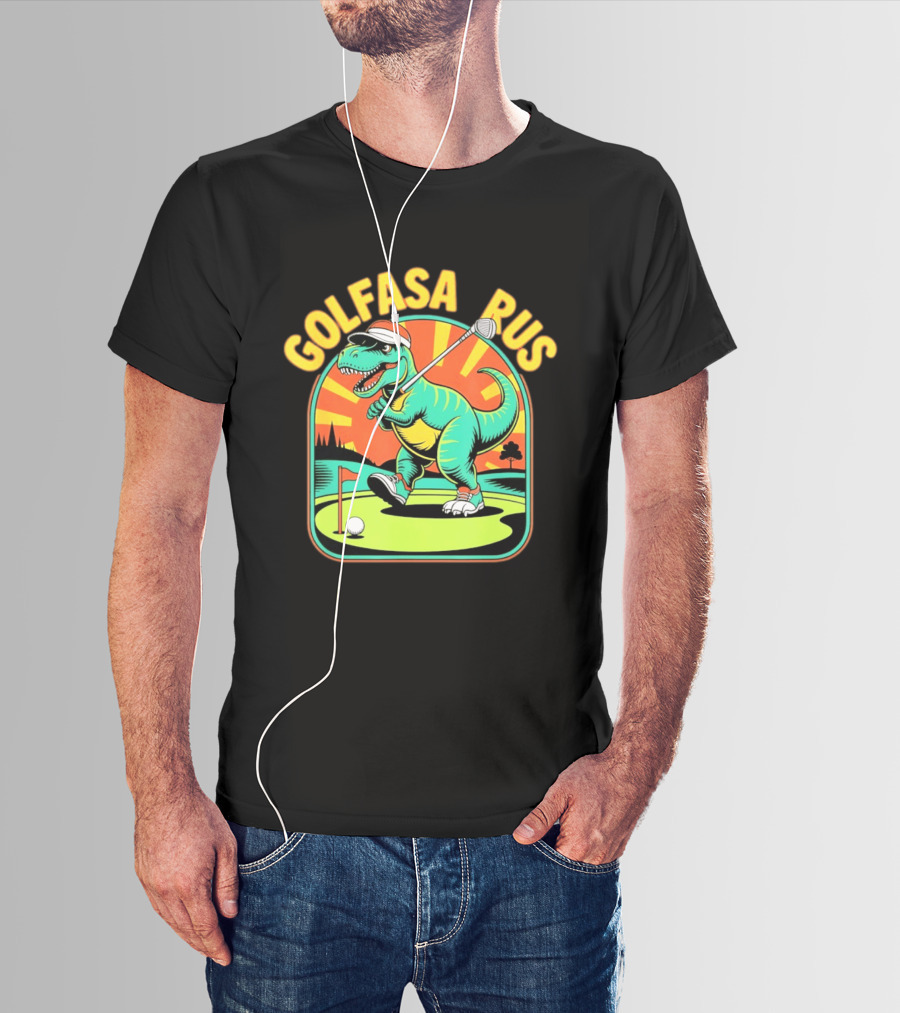 Golfasaurus Rex Dinosaur Golfer On The Course T-Shirt