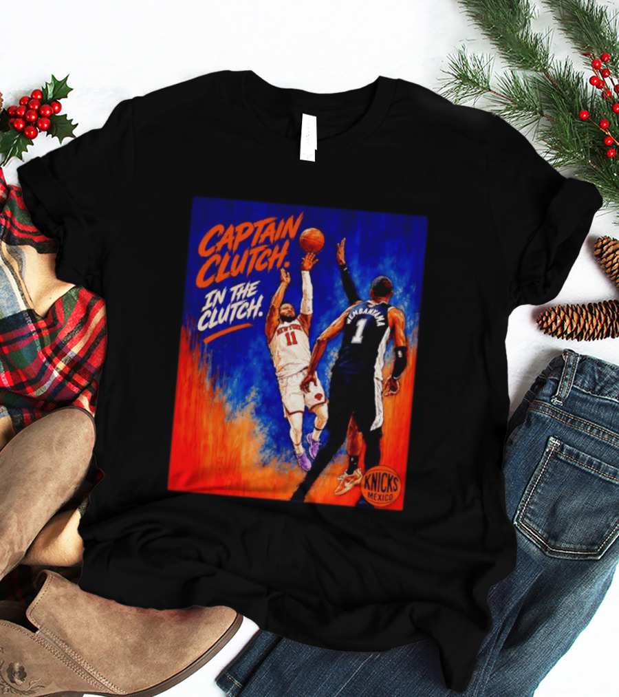 Captain Clutch Jalen Brunson Vs Victor Wembanyama Knicks Basketball Mexico T-Shirt