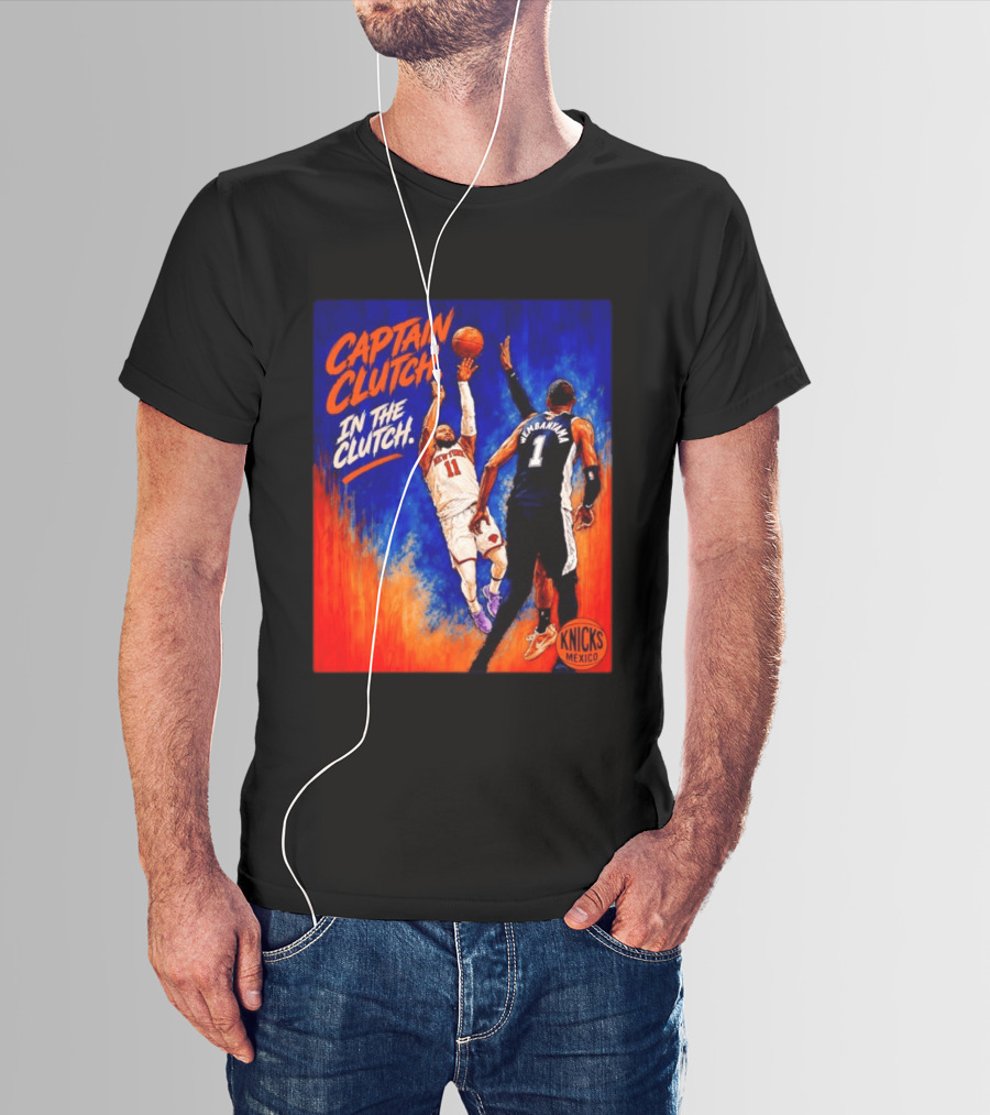 Captain Clutch Jalen Brunson Vs Victor Wembanyama Knicks Basketball Mexico T-Shirt