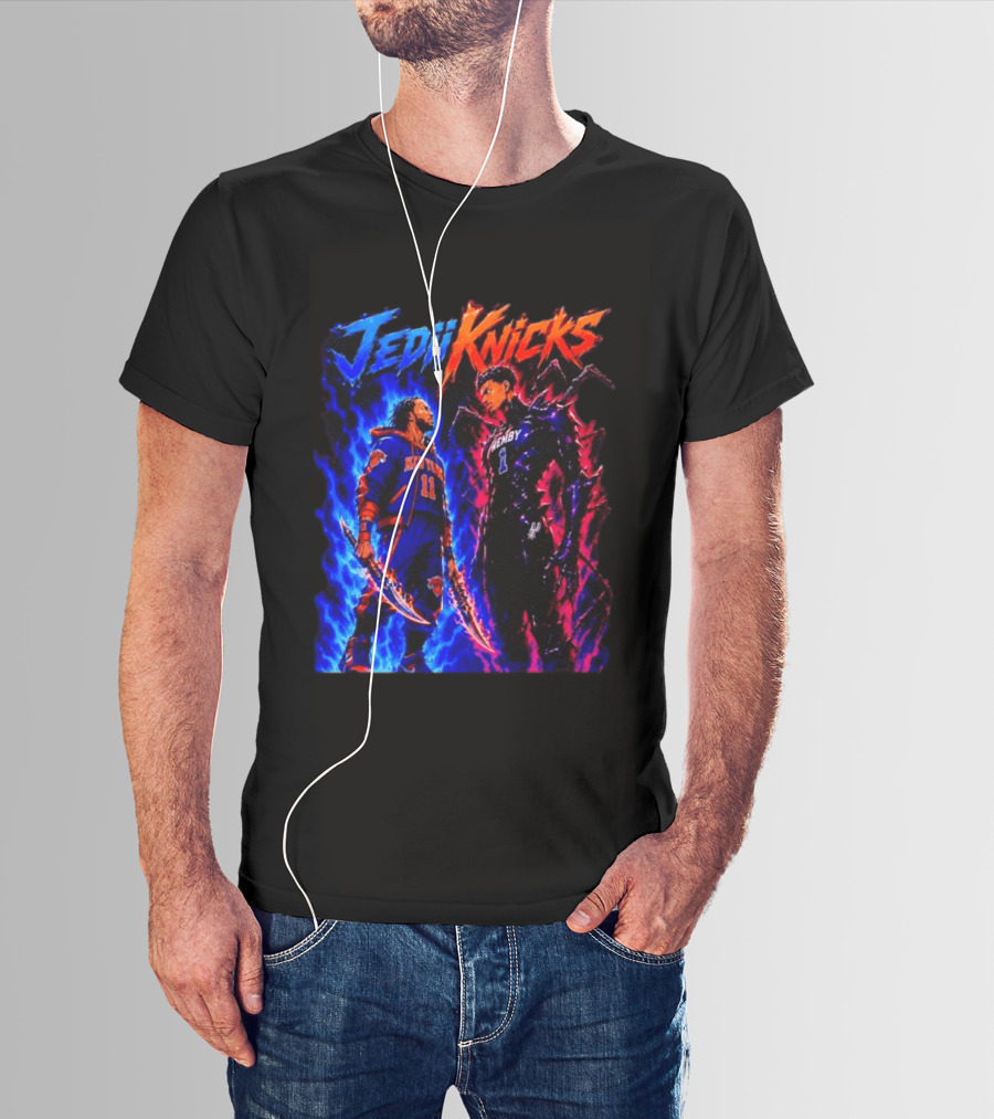 Jedi Knicks Jalen Brunson New York Knicks Vs Victor Wembanyama San Antonio Spurs Showdown T-Shirt