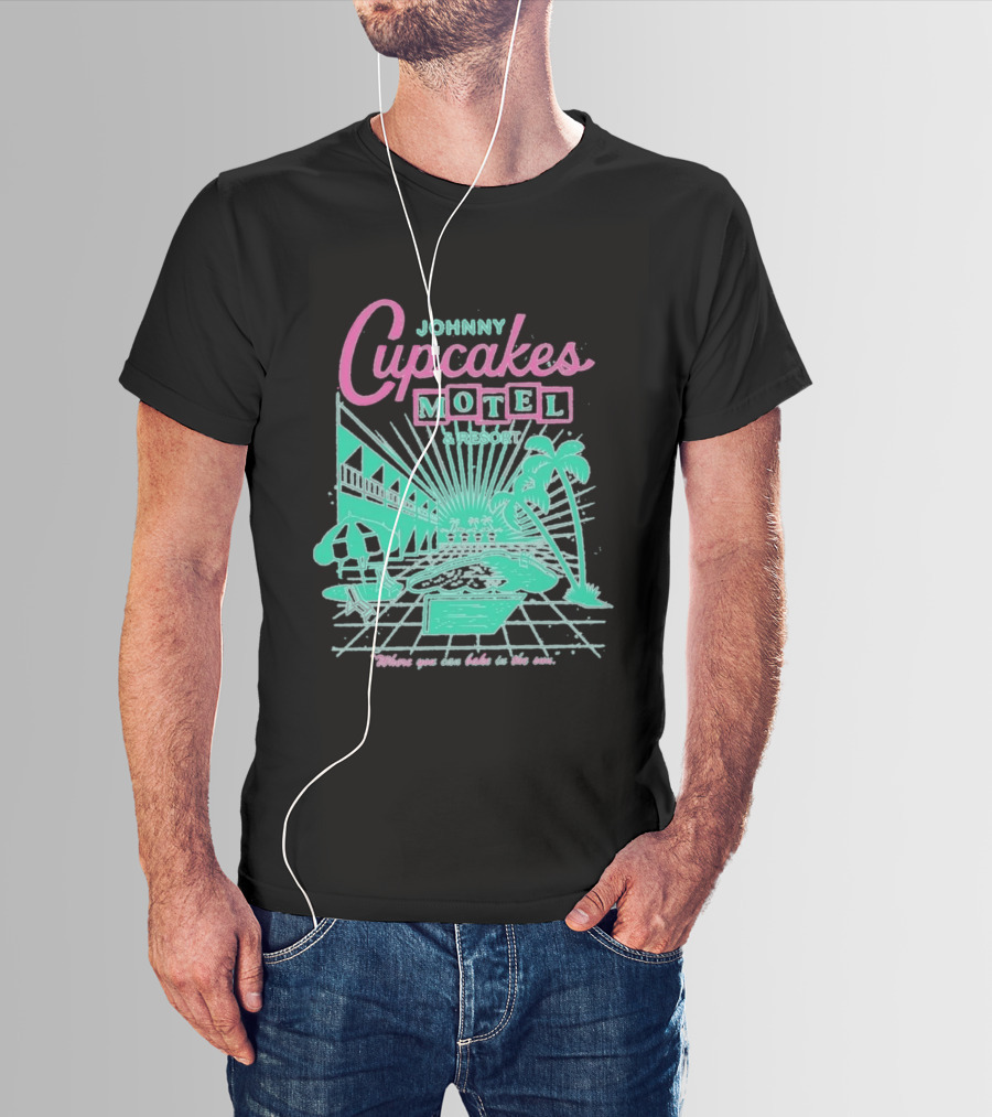 Johnny Cupcakes Motel Retro Resort Poolside Vibes Bake In The Sun Experience T-Shirt