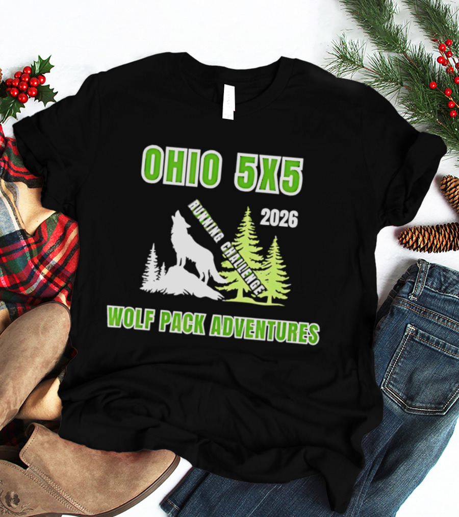 Ohio 5x5 2026 Running Challenge Wolf Pack Adventures T-Shirt