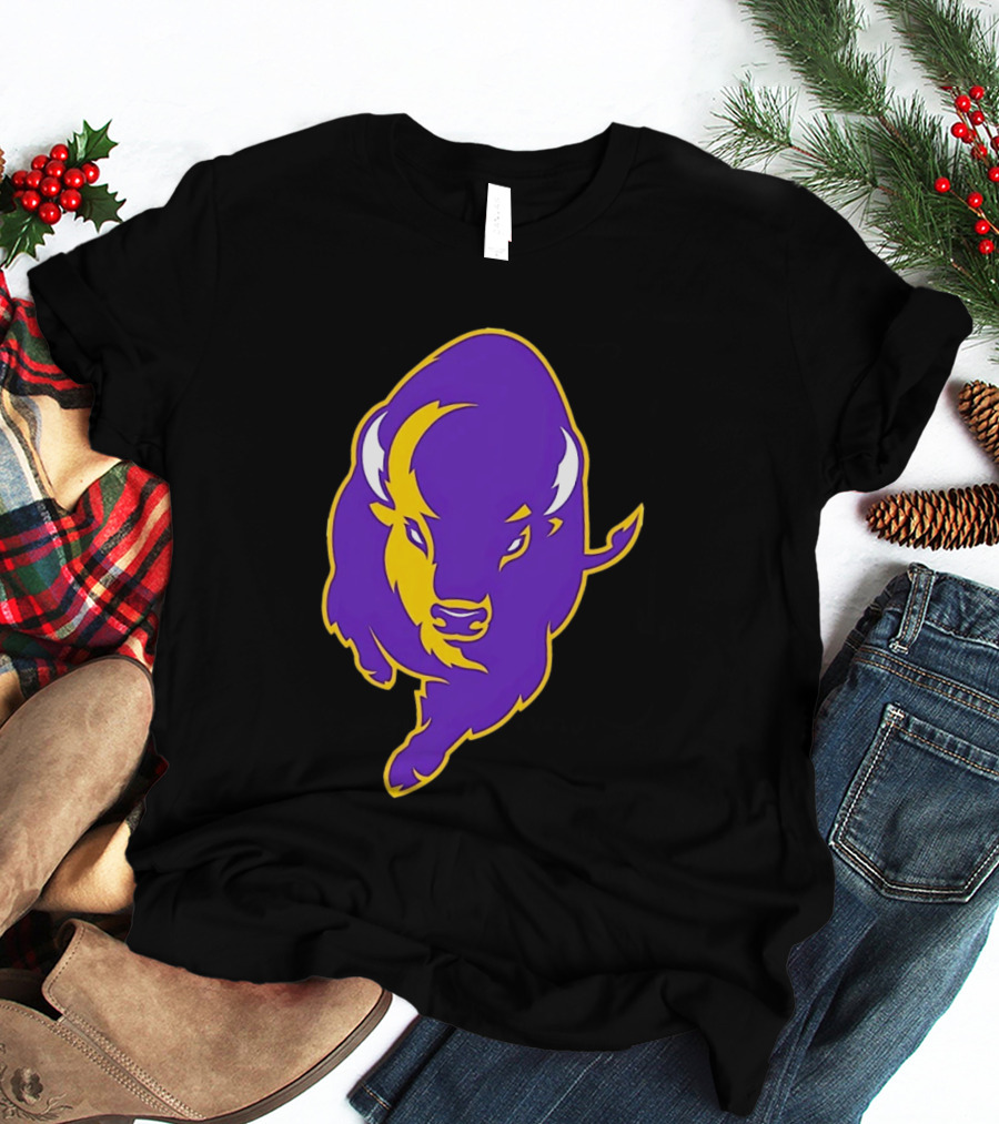 Lipscomb Bisons Purple And Yellow Charging Bison T-Shirt