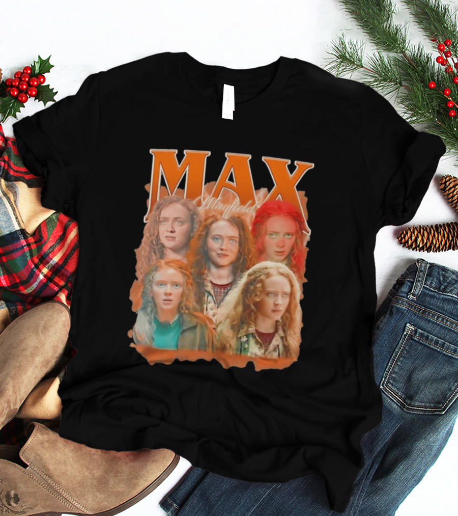 Max Mayfield Stranger Things Collage Orange Aesthetic T-Shirt