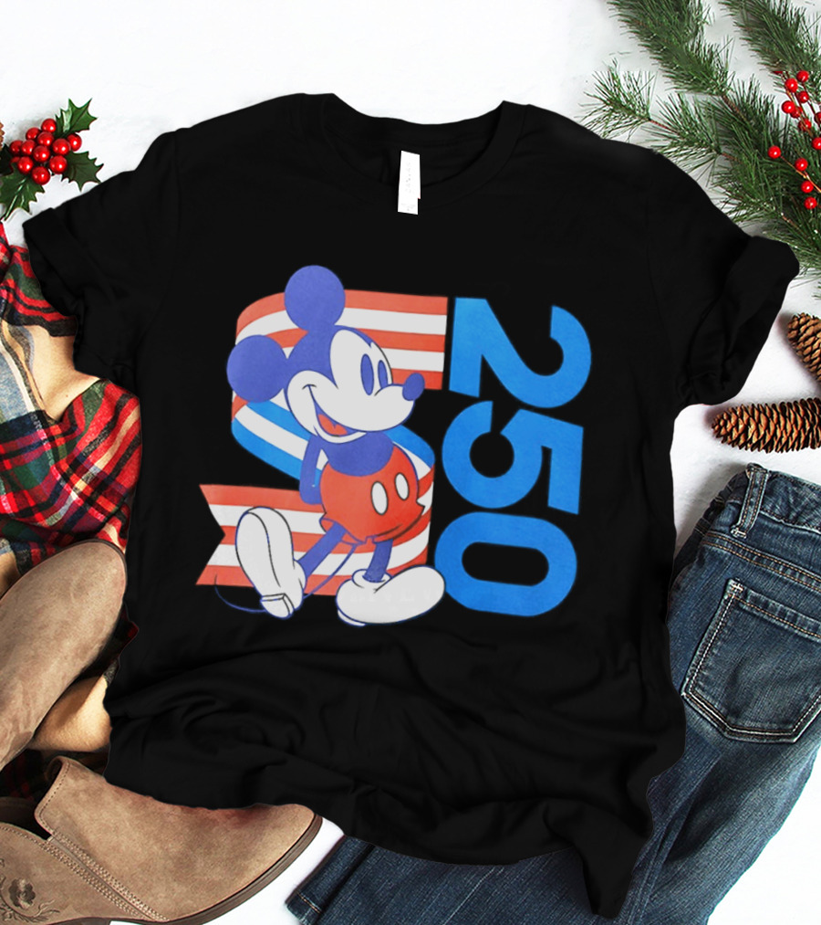Mickey Mouse Disney 250 Celebration American Flag T-Shirt