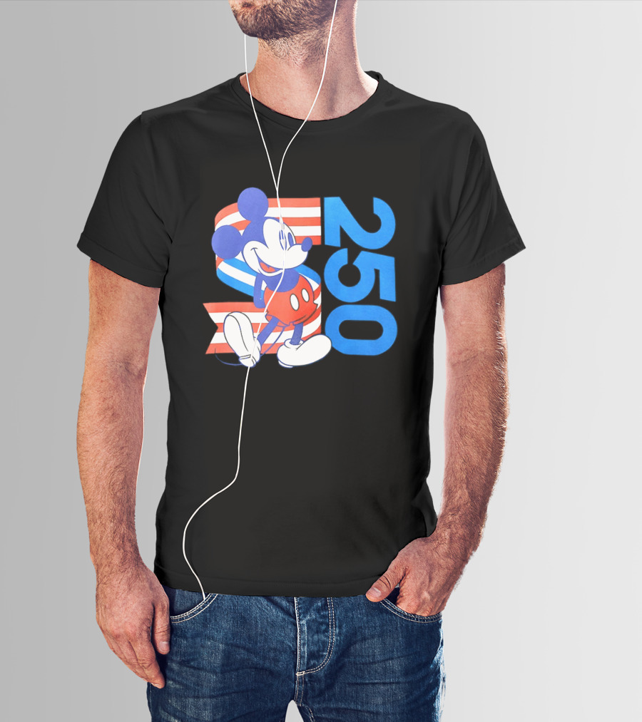 Mickey Mouse Disney 250 Celebration American Flag T-Shirt