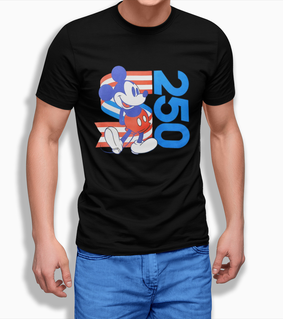 Mickey Mouse Disney 250 Celebration American Flag T-Shirt