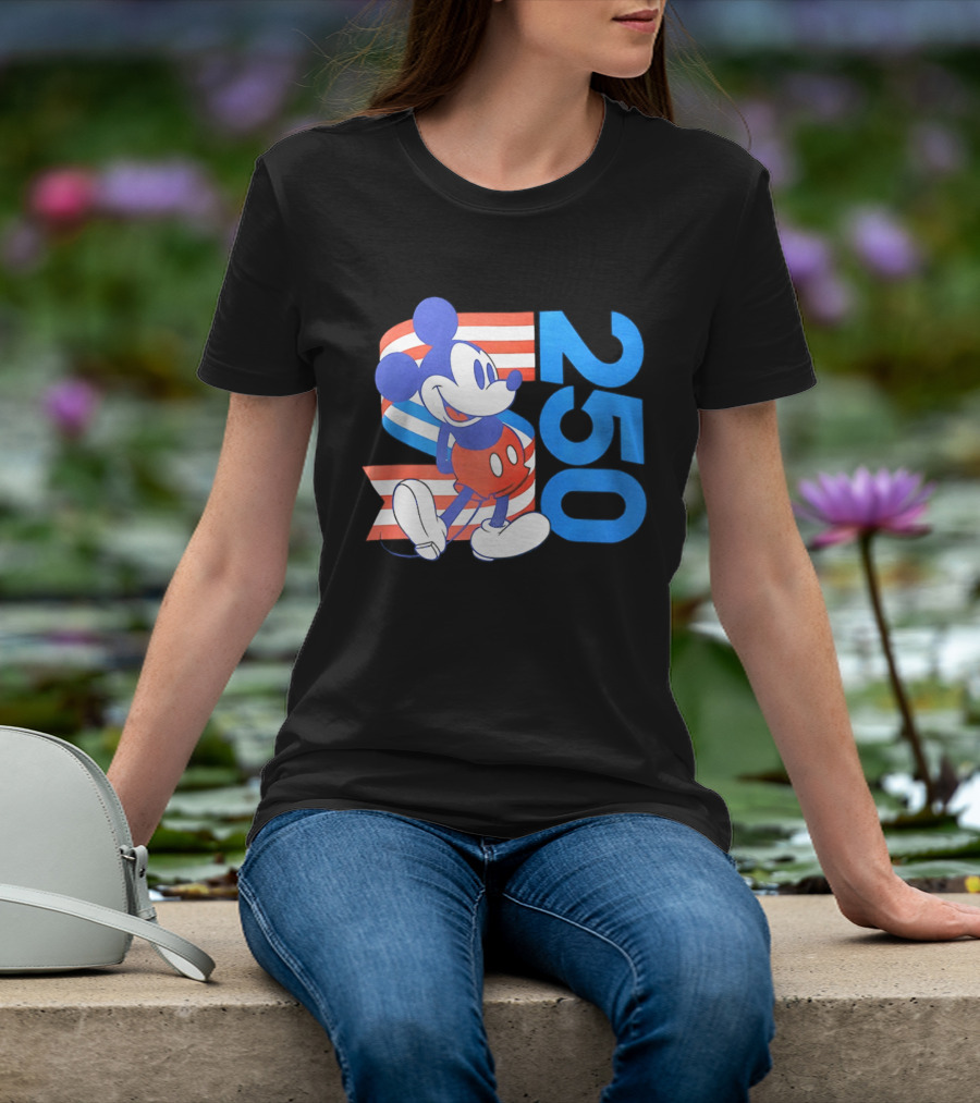 Mickey Mouse Disney 250 Celebration American Flag T-Shirt