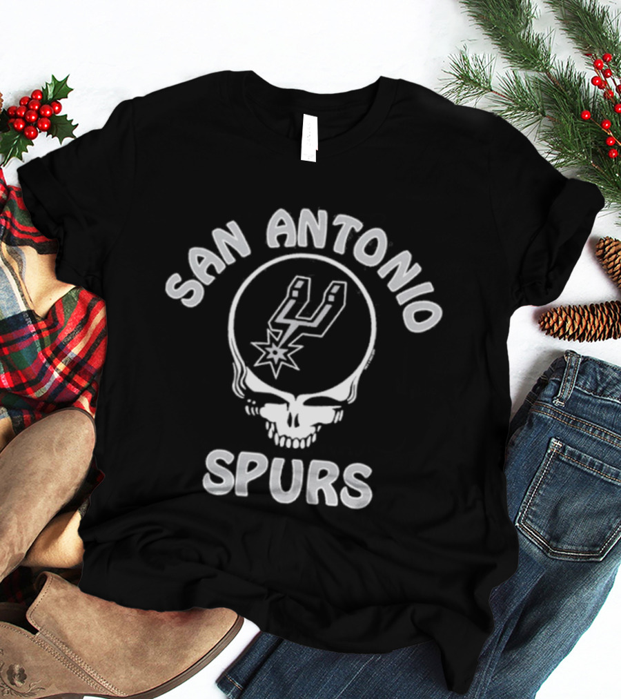 San Antonio Spurs Grateful Dead Homage Charcoal T-Shirt
