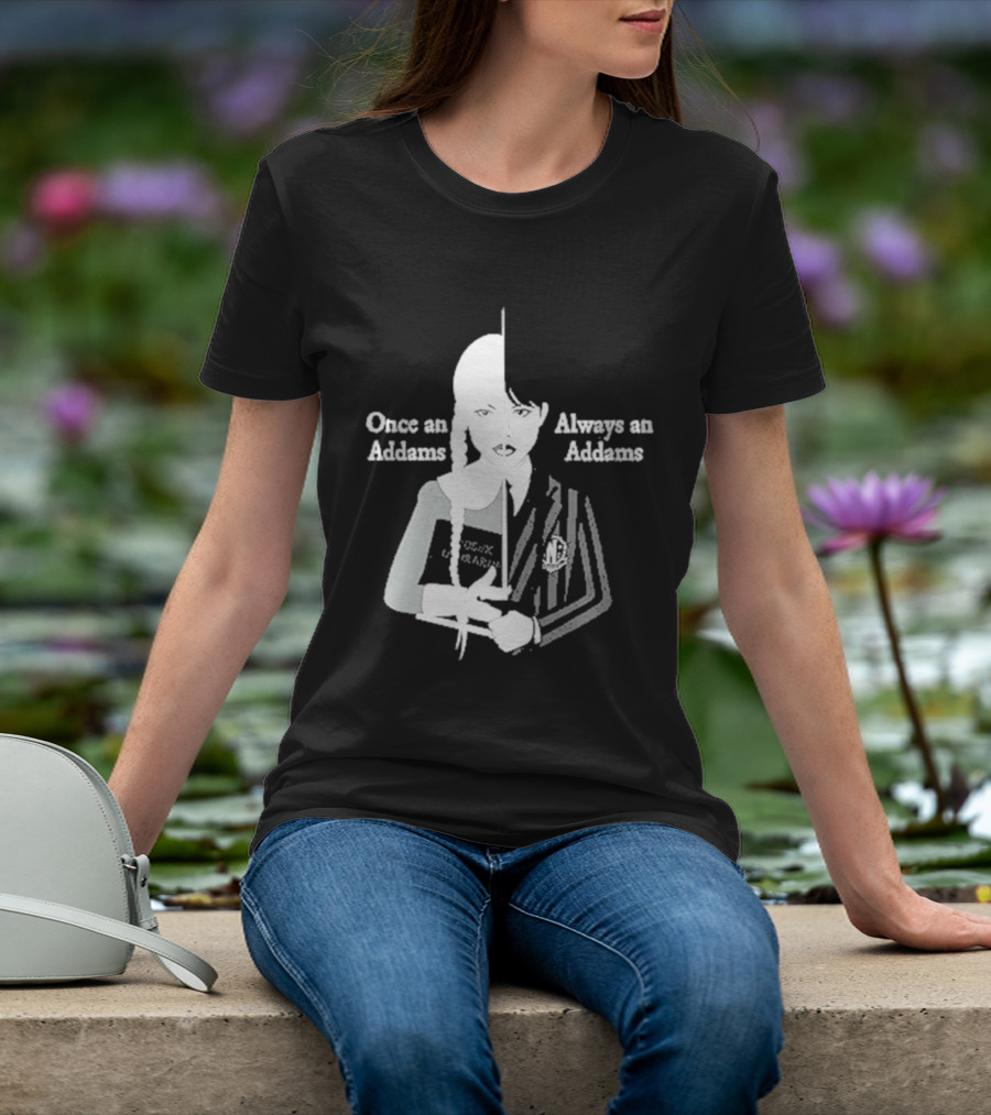 Wednesday Addams Split Face Once An Addams Always An Addams T-Shirt
