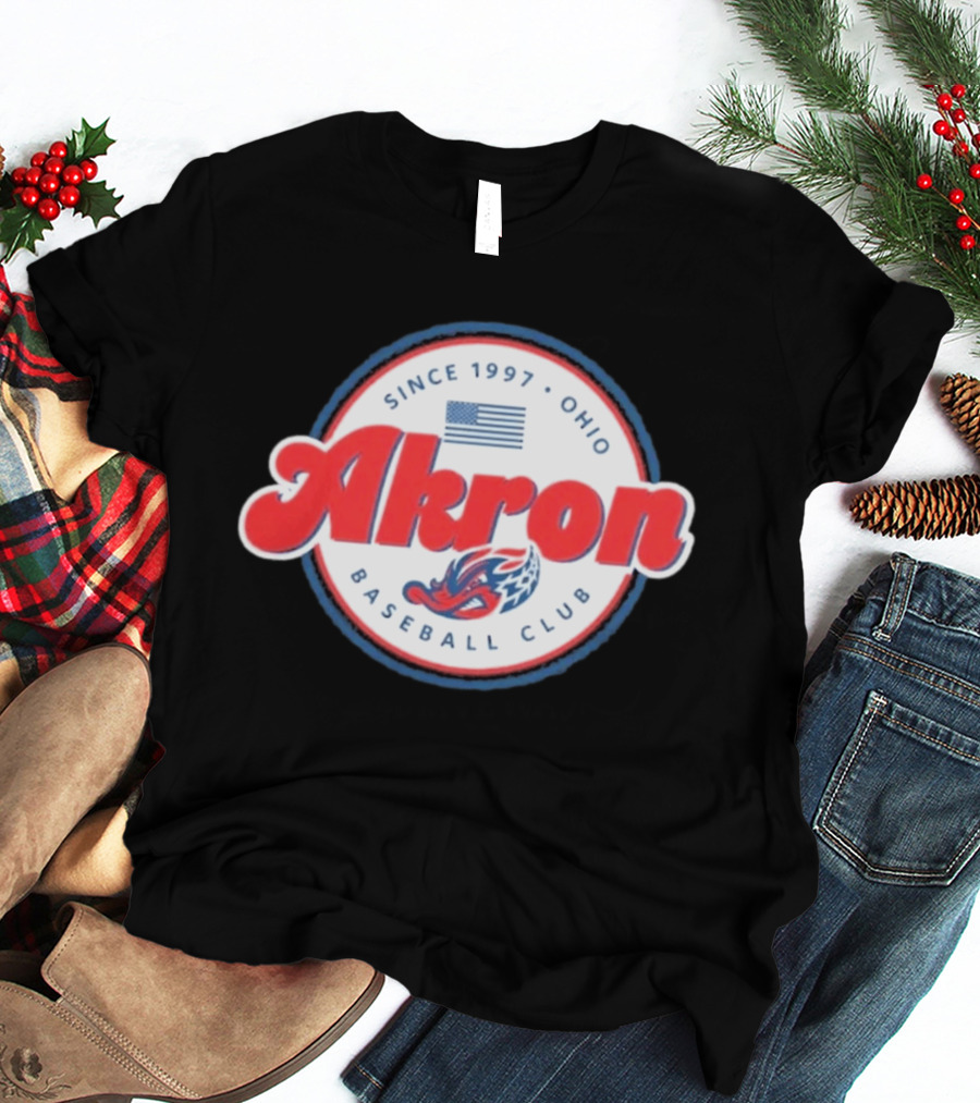 Since 1997 Akron Ohio Baseball Club USA Flag T-Shirt