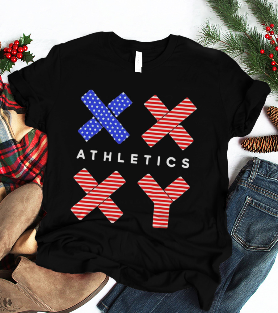 Athletics USA Flag Patterned XX XY T-Shirt