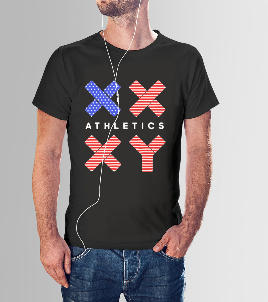 Athletics USA Flag Patterned XX XY T-Shirt