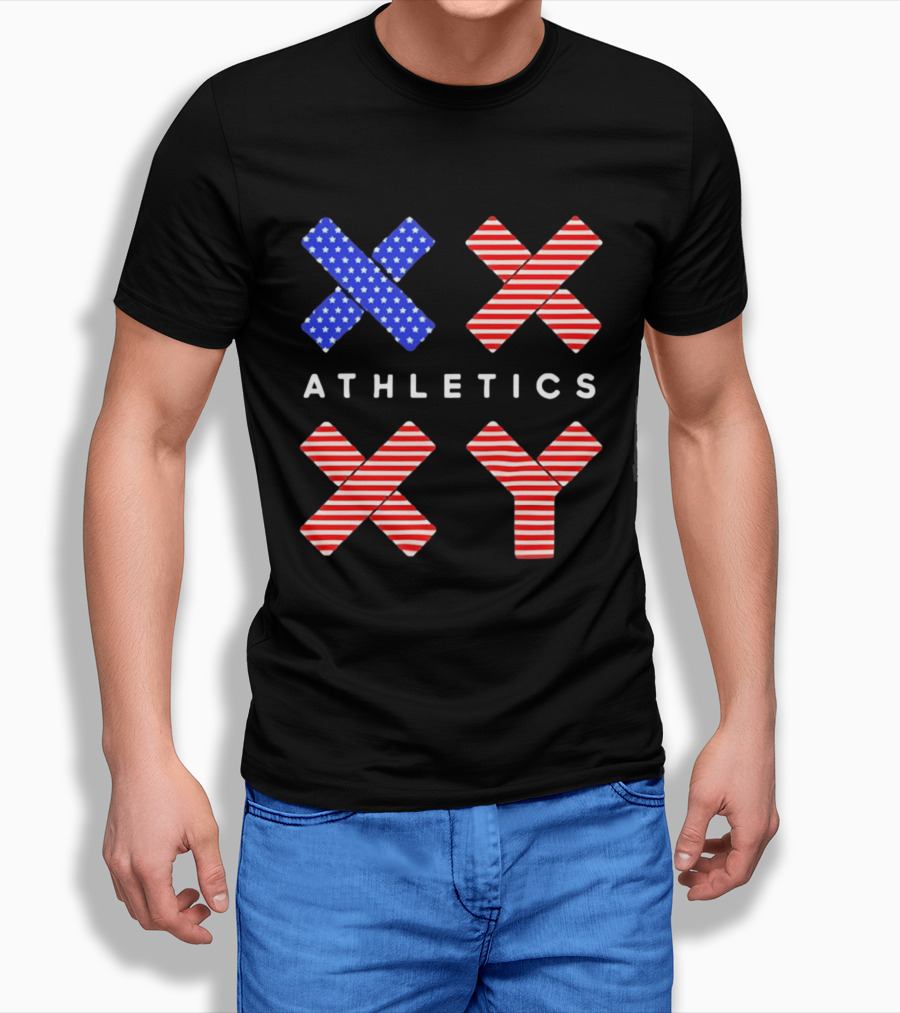 Athletics USA Flag Patterned XX XY T-Shirt