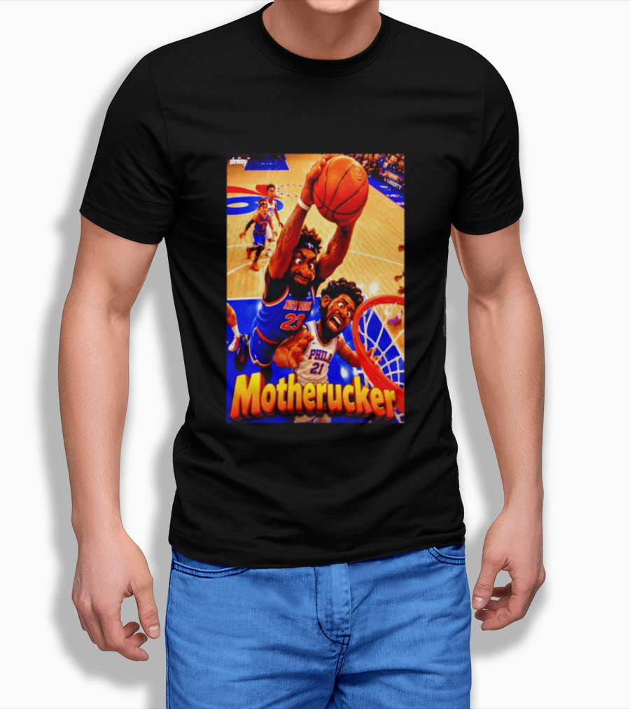 Motherucker New York 23 Vs Philly 21 Basketball Caricature T-Shirt