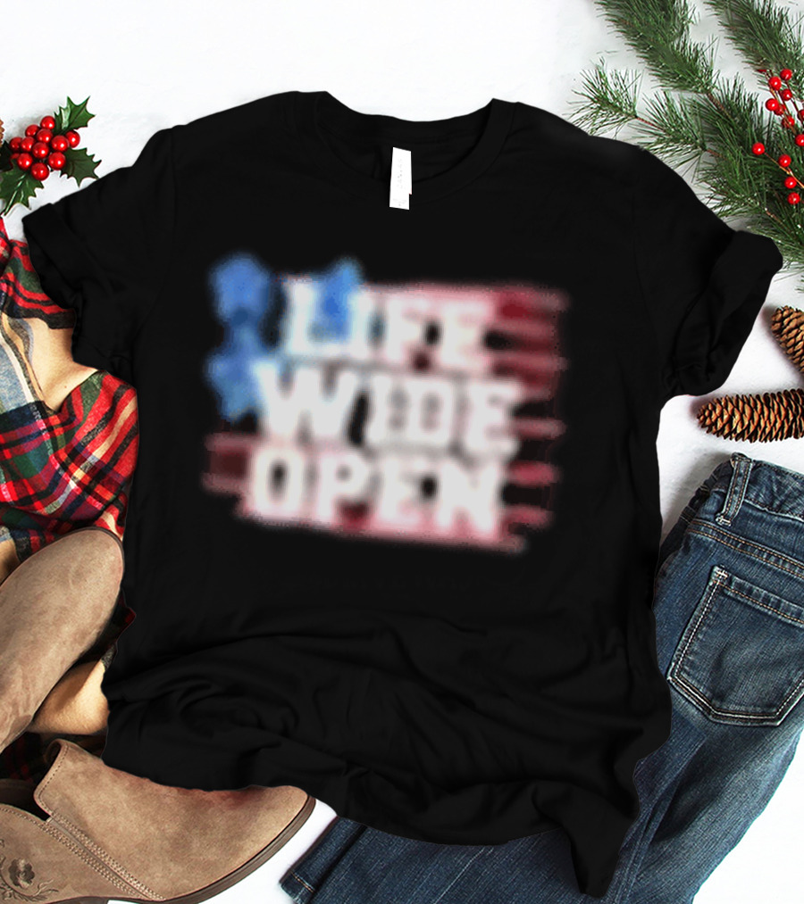 Cboystv Life Wide Open Patriotic Stars T-Shirt