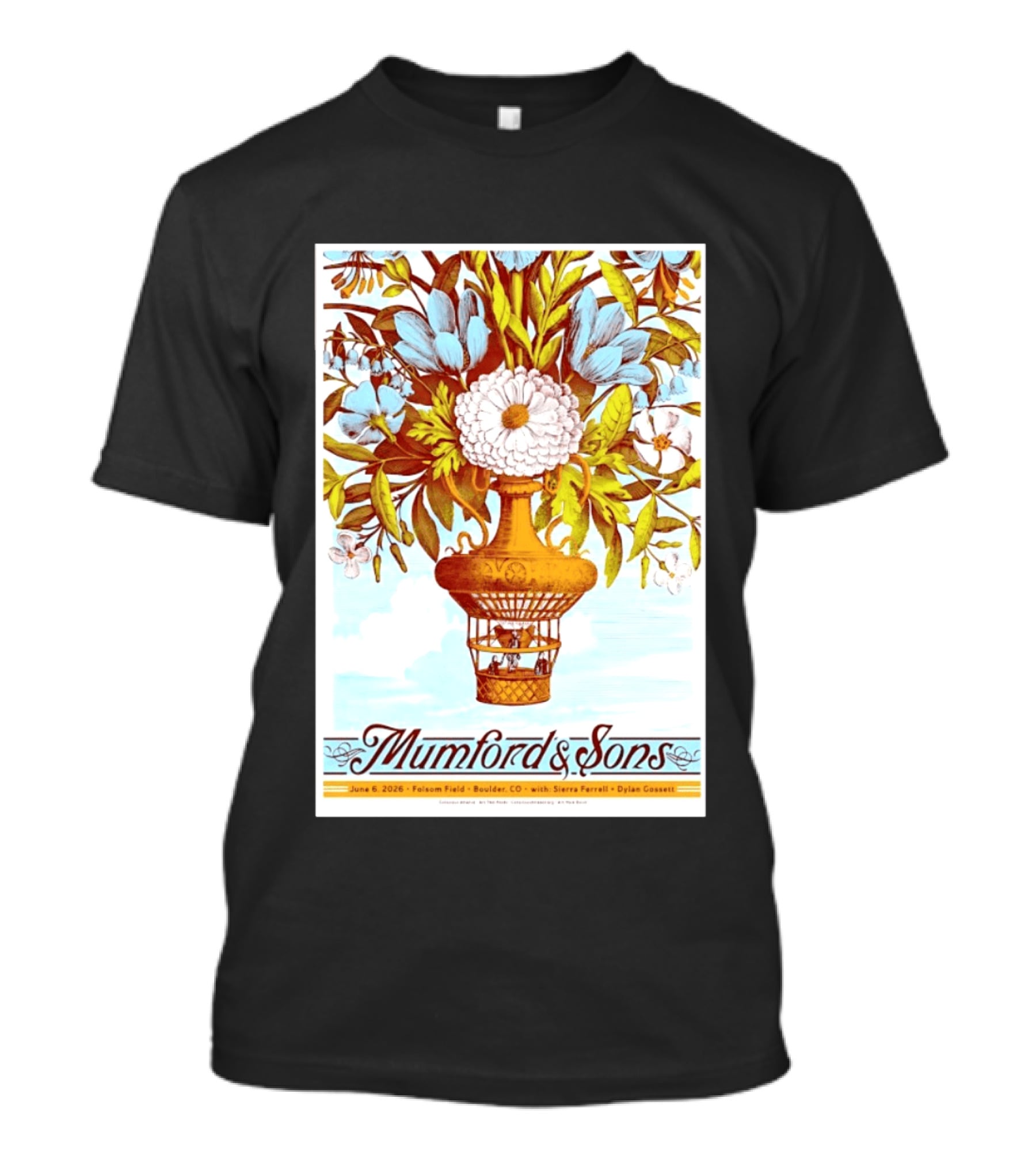 Mumford And Sons Folsom Field Boulder CO June 6 2026 Sierra Ferrell Dylan Gossett Concert T-Shirt