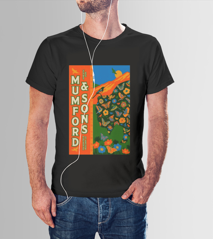 Mumford And Sons June 6 2026 Folsom Field Boulder CO Butterflies And Nature T-Shirt