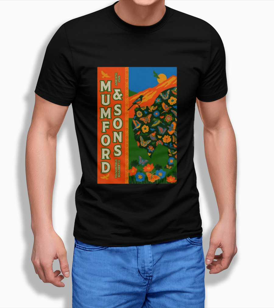 Mumford And Sons June 6 2026 Folsom Field Boulder CO Butterflies And Nature T-Shirt
