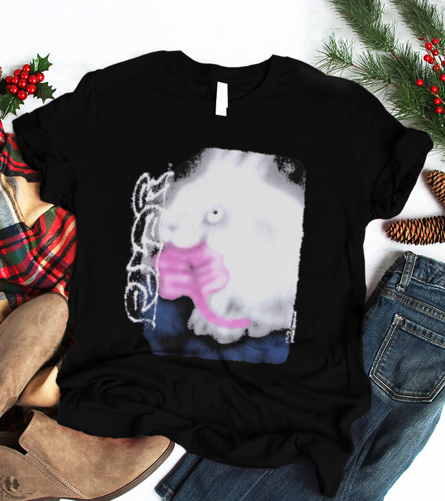 Flatspot Polar Rabbit With Pink Ribbon T-Shirt