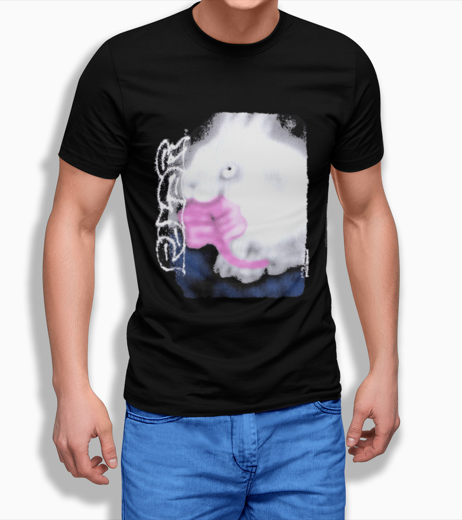 Flatspot Polar Rabbit With Pink Ribbon T-Shirt