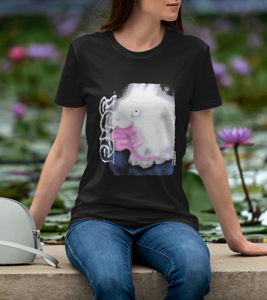 Flatspot Polar Rabbit With Pink Ribbon T-Shirt